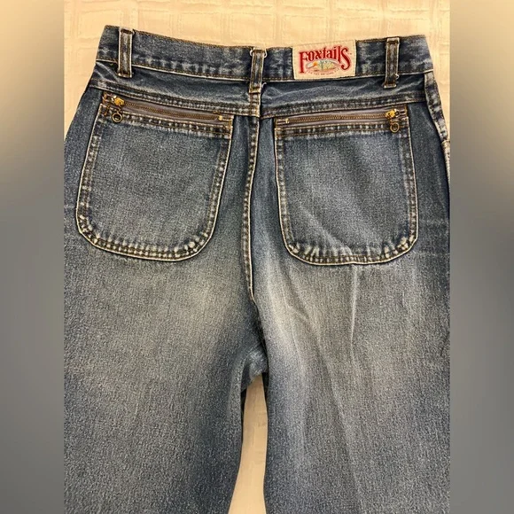 Vintage Foxtail Ultra High Rise 90s Y2K Denim Jeans Made in Hong Kong - Picture 6 of 16